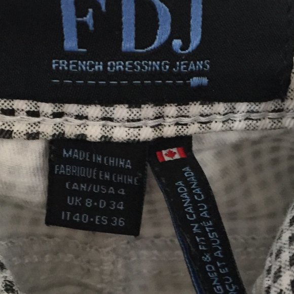 Mid Rise Slit Capri Pants/ Stretchy Jean/Plaid - Picture 5 of 6